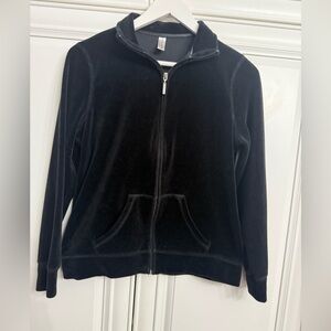 Exertek Women’s Size Small Black Long Sleeve Velour Zippered Lightweight Jacket
